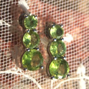 Genuine Peridot .925 Earrings August Birthstone Natural Gemstones Sterling